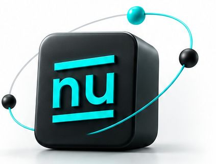 Kenuinely nu cube with orbiting spheres