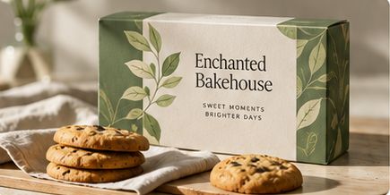 Enchanted Bakehouse packaging and cookies