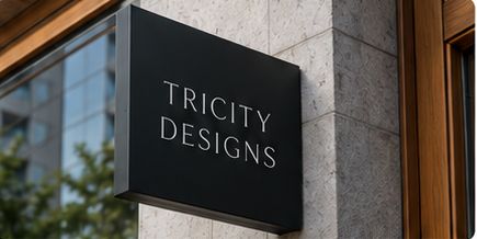 Tricity Designs signage mockup